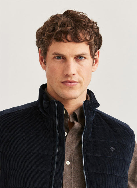 Ted quilted cord vest Blå