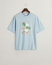 Hawaii Printed Graphic SS T-Shirt Lyseblå
