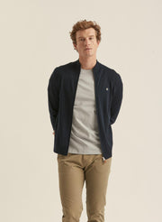 Merino Zip Cardigan Marine