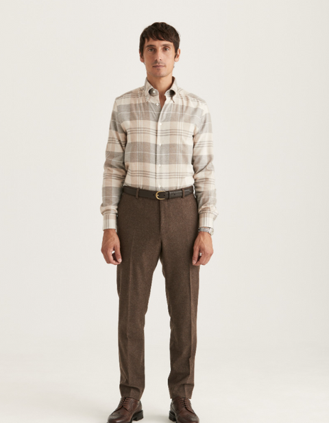 Morris Flannel Trouser, Brown Brun