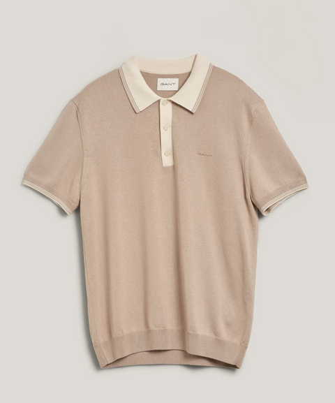 Modal Blend SS Polo Beige/Khaki