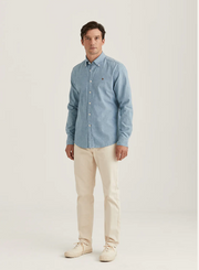 Chambray Shirt slim Blå