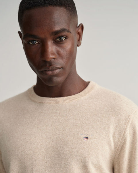 Superfine Lambswool Crew Khaki