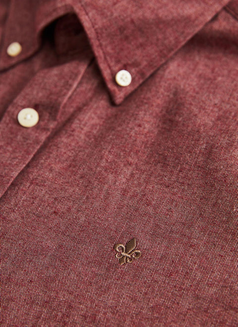 Watts Flannel Shirt, Wine Red Mørkerød