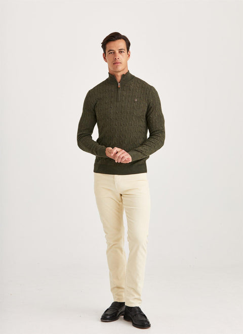Merino Cable John Zip, 76 Oliven