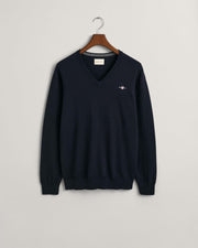 Cotton Wool V-Neck Navy Mørkeblå