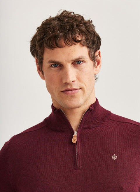 Merino John Zip Bordeaux