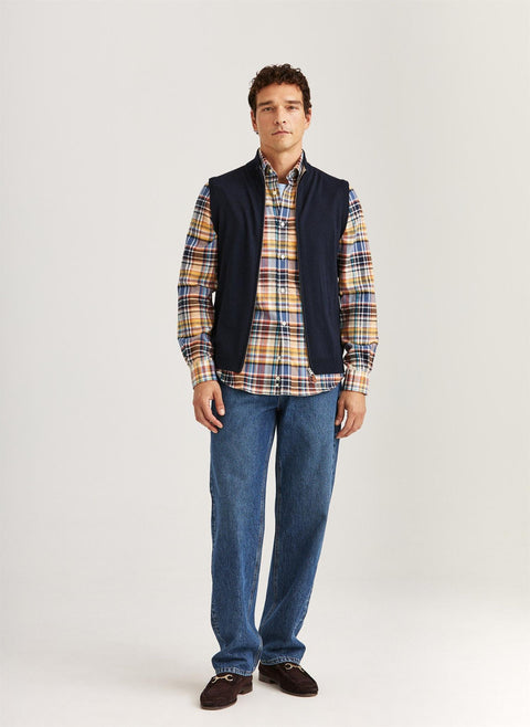 Merino Zip Vest, marine Marine