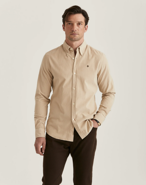 Douglas Cord Shirt Slim, Khaki Khaki