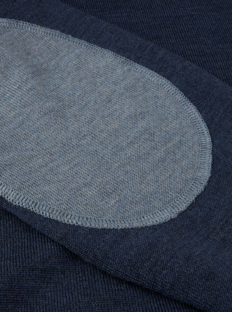 Merino Sweater With Patch Mørkeblå