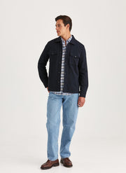 ANDREW JERSEY OVERSHIRT Mørkeblå