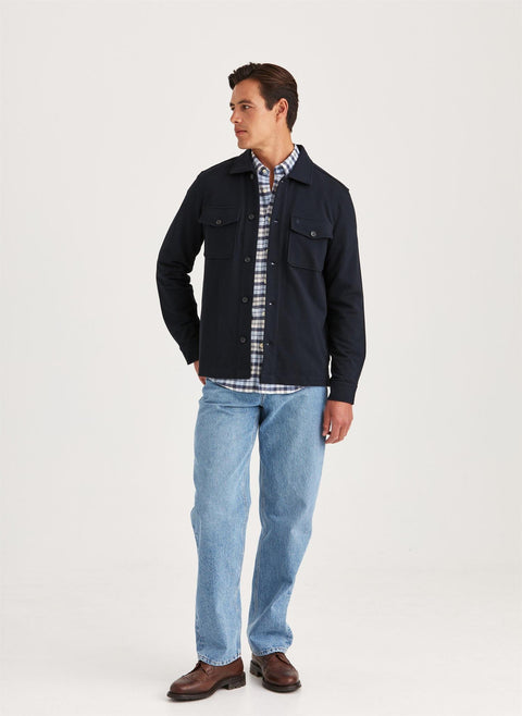 ANDREW JERSEY OVERSHIRT Mørkeblå