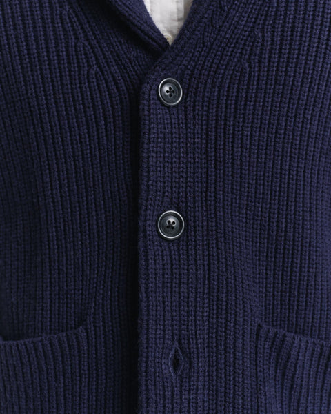 Wool Blend Cardigan Blå