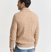 Lambswool cable HZ Lysebrun