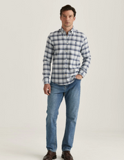 Soft Check Flannel- Slim Fit Blå