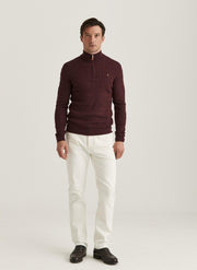 Merino Cable John Zip, Wine Burgunder