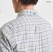 Reg twill Check shirt Blå
