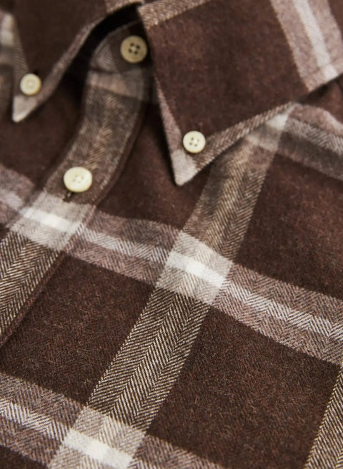 Soft lama shirt, classic fit Brun