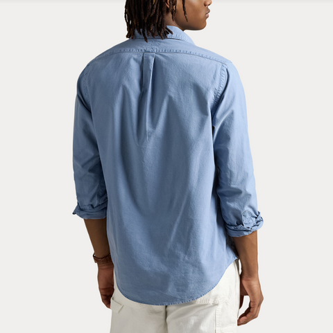 GARMENT-DYED OXFORD SHIRT Lyseblå
