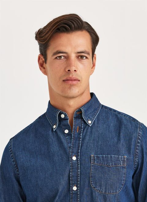 Midweight denim  shirt Blå