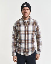 REG WINDBLOWN FL CHECK SHIRT Kremfarget