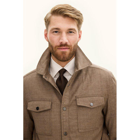 Flanell Shirt Jacket Beige/Khaki