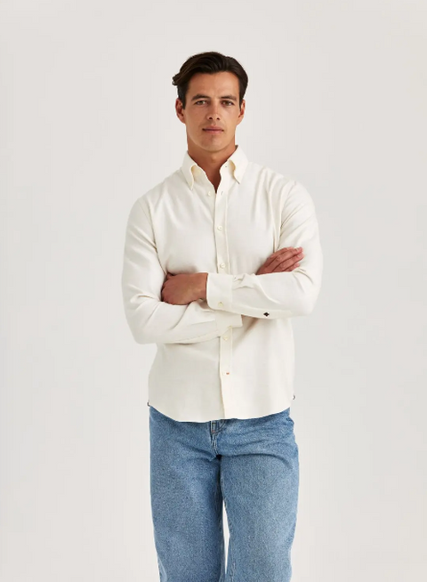 Soft lama shirt, classic fit Off-White