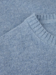 Sweather knitted crew neck merino Lyseblå