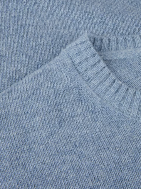 Sweather knitted crew neck merino Lyseblå