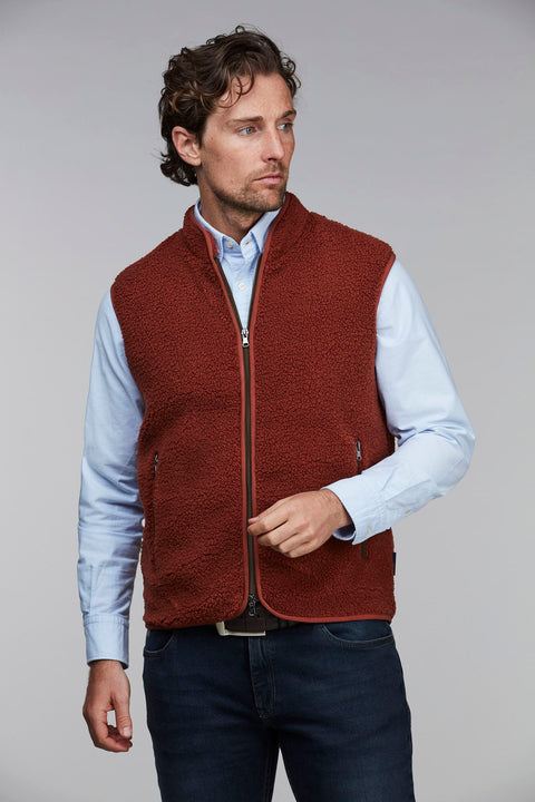 Pile Fleece Vest, burnt orange Oransje