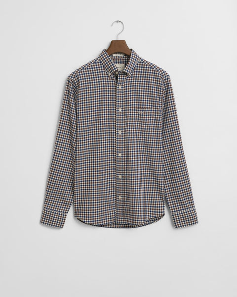 REG TWILL GINGHAM SHIRT Brun