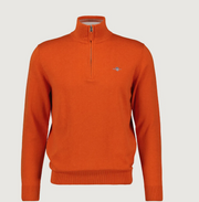 Classic cotton half zip Oransje