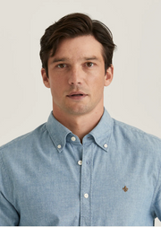 Chambray Shirt slim Blå
