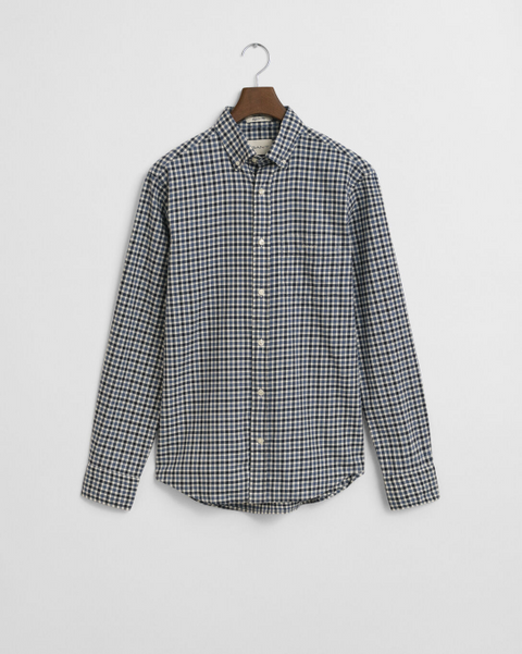 Reg twill gingham shirt Blå