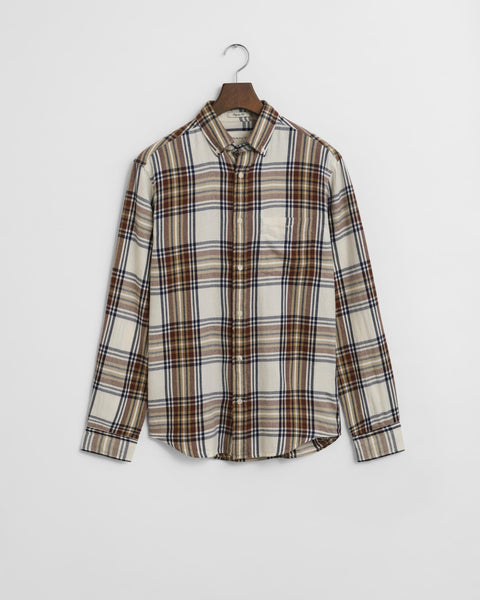 REG WINDBLOWN FL CHECK SHIRT Kremfarget