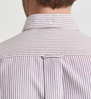Reg Stripe Oxford Shirt Burgunder