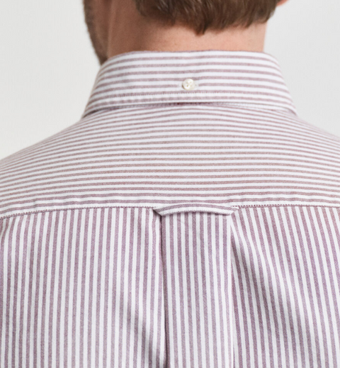 Reg Stripe Oxford Shirt Burgunder