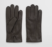 CASHMERE LINED LEATHER GLOVES Brun