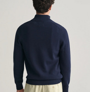 Casual cotton 1/2 zip Blå