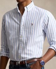 STRIPED OXFORD SHIRT Lyseblå