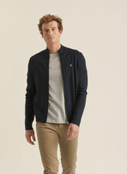 Merino Zip Cardigan Marine
