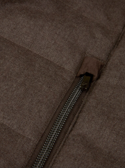 Vest zip Alcantara wool Brun