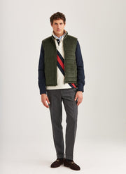 Ted quilted cord vest Oliven