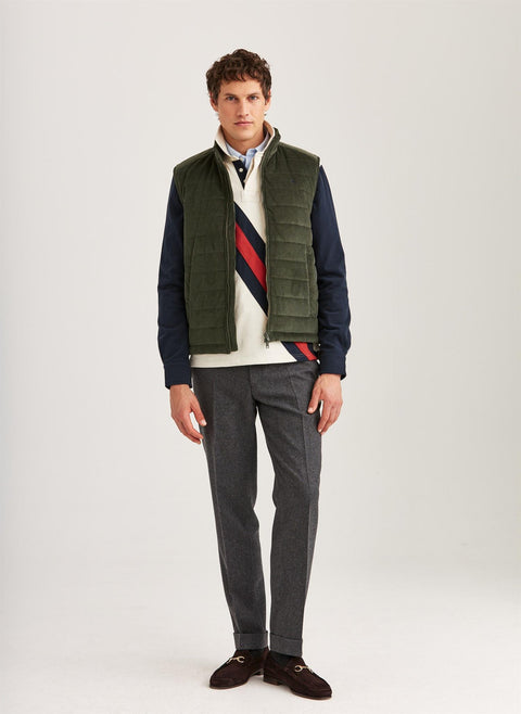 Ted quilted cord vest Oliven