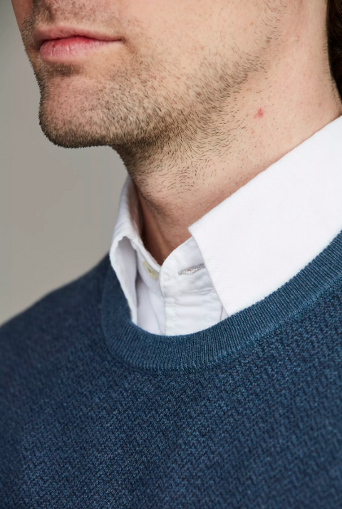 Herringbone Knit Blue Blå