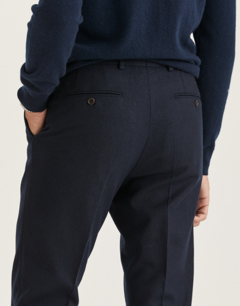 Morris Flannel Trouser, Navy Marine