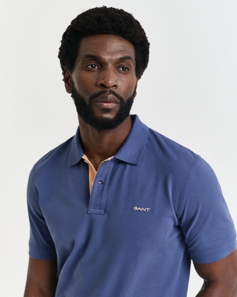 REG CONTRAST PIQUE SS POLO Blå