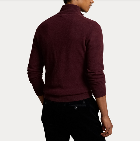 Long Sleeve Halfzip Burgunder