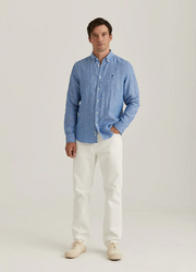 Douglas BD Linen Shirt Blå