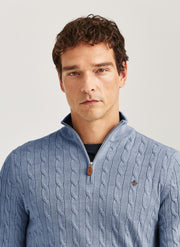 Merino Cable John Zip, 56 Blå